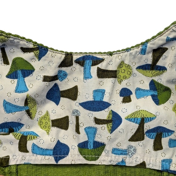 Gymboree VTG Green Corduroy Pinafore Dress 12-18 Mos Mouse Hide & Seek Pocket - Picture 6 of 8